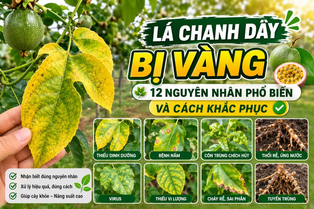 Lá chanh dây bị vàng - 12 nguyên nhân phổ biến và cách khắc phục