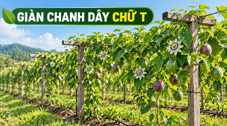 Các loại giàn chanh dây phổ biến gồm chữ T chữ U và truyền thống