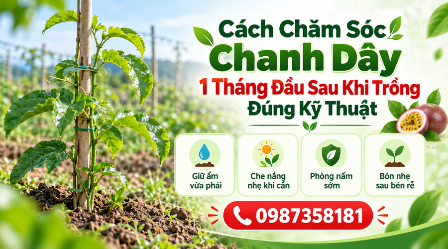 Cách chăm sóc chanh dây 1 tháng đầu sau khi trồng đúng kỹ thuật