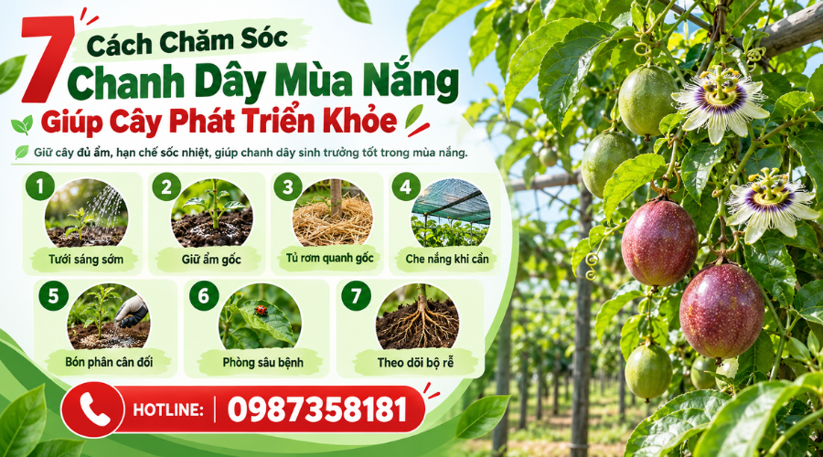 7 cách chăm sóc chanh dây mùa nắng giúp cây phát triển khỏe