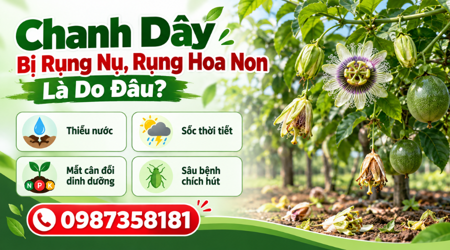 Chanh dây bị rụng nụ và rụng hoa non trước khi nở