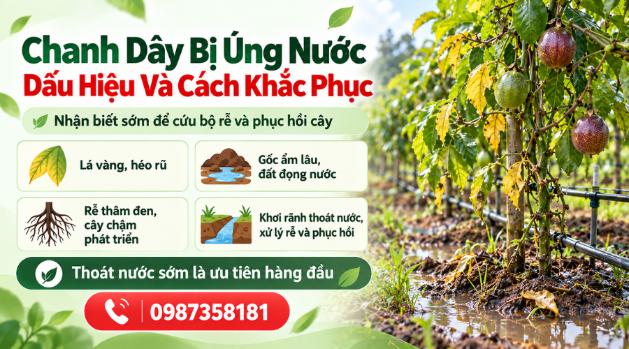 Chanh dây bị úng nước sau những đợt mưa lớn