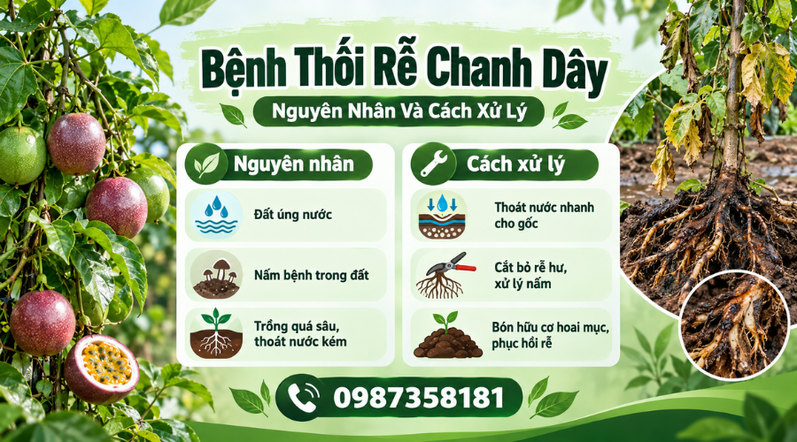 Rễ chanh dây bị thối