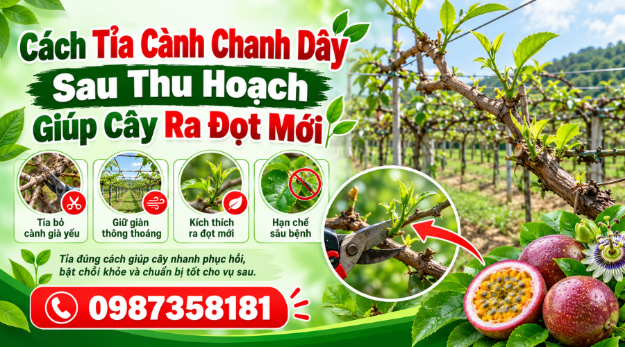Cách tỉa cành chanh dây sau thu hoạch giúp cây ra đọt mới